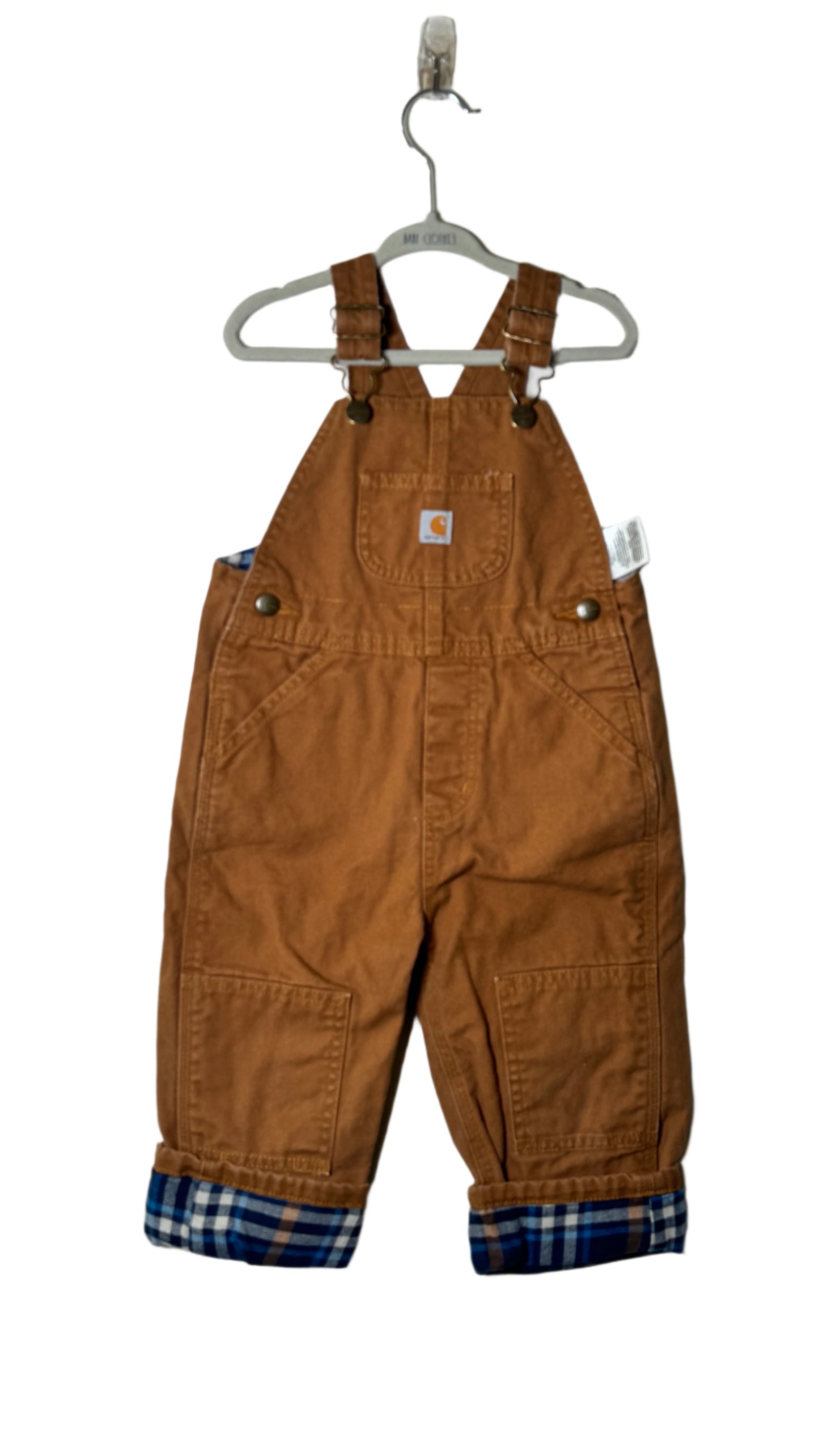 Carhartt Canvas Bib Overall Flannel-Lined 2T