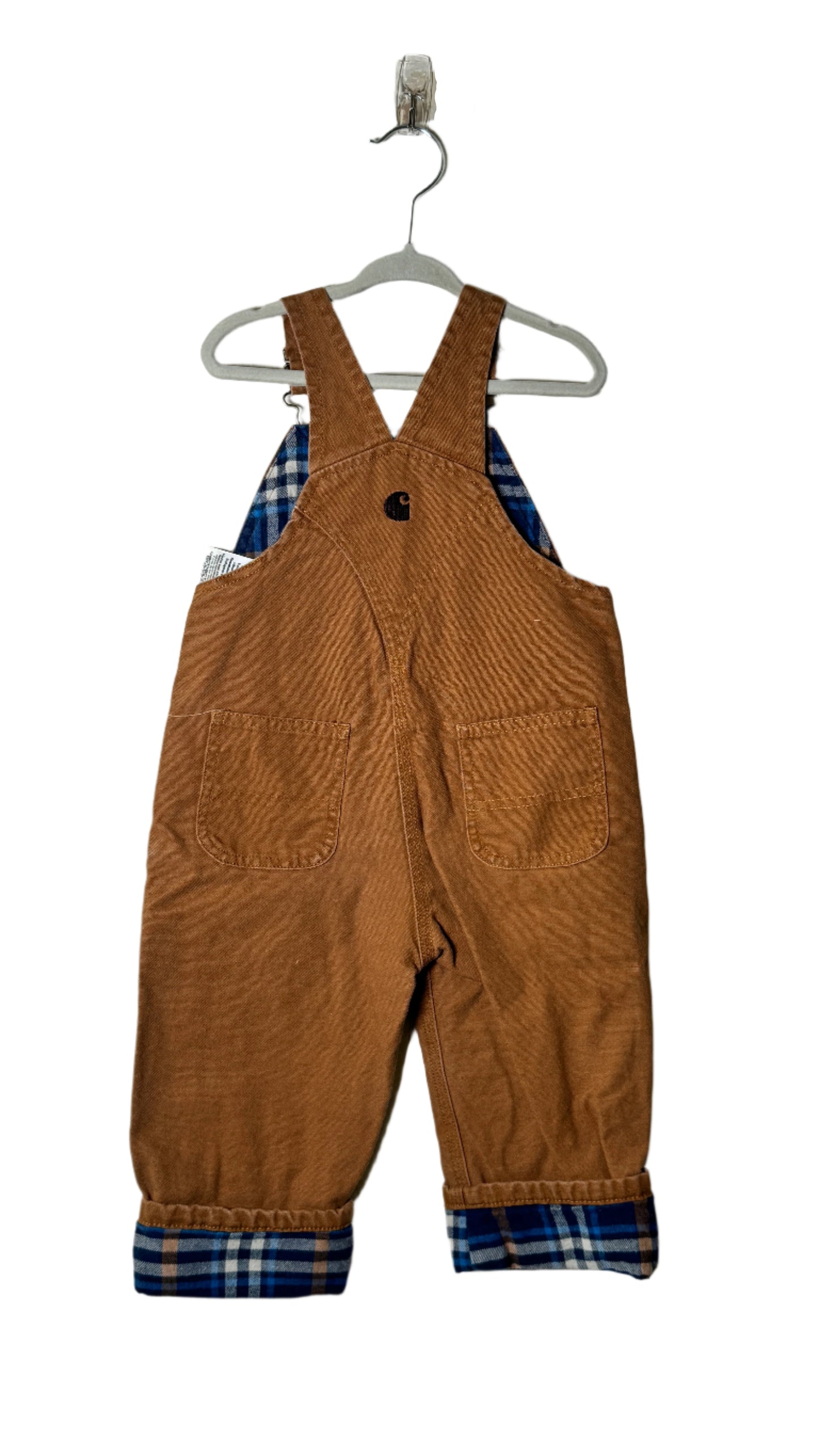 Carhartt Canvas Bib Overall Flannel-Lined 2T